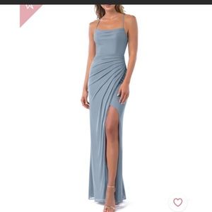 Azazie Kalea Dress Dusty Blue